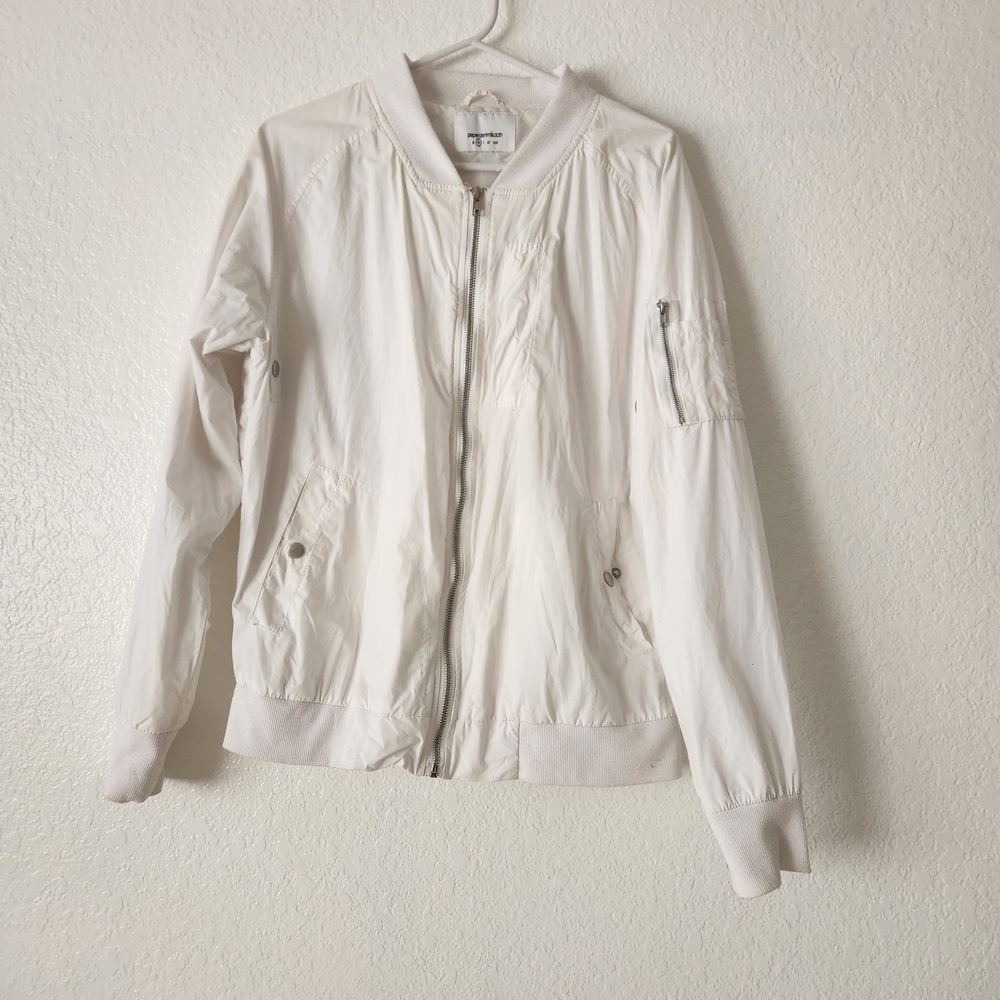 Paper  Denim& Cloth Women's White Bomber Jacket Size M